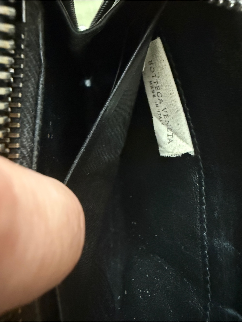 Black Bottega Zip Wallet - - Picture 2 of 8